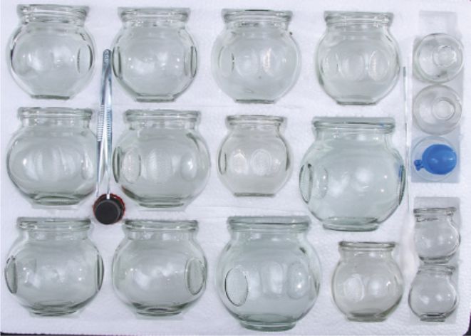 Vacuum Fire Cupping  Set of 16 - Fire Glass  - BCI-103 
